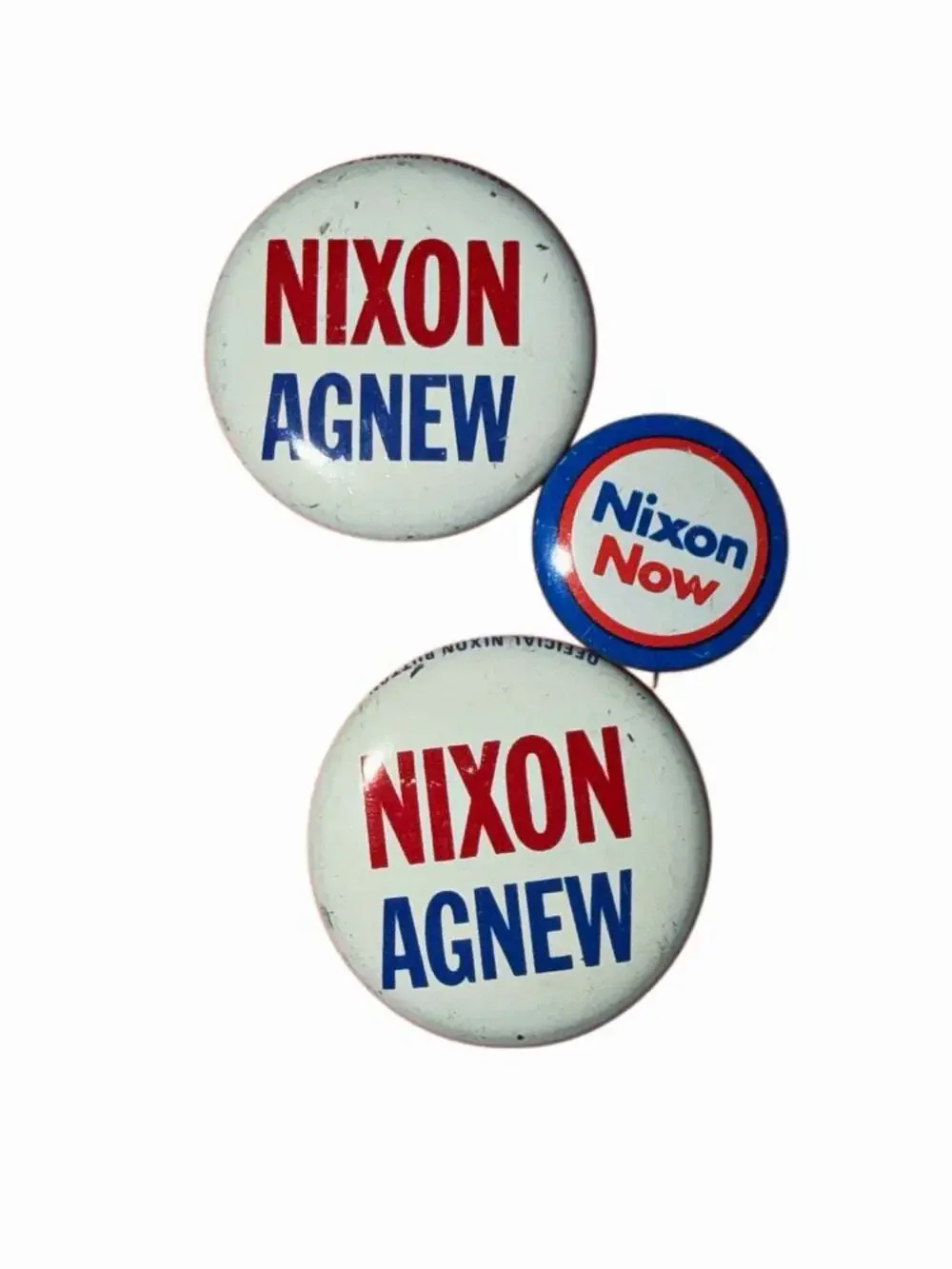 Vintage Richard x Nixon Agnew Political Presidential Buttons Lot of 3